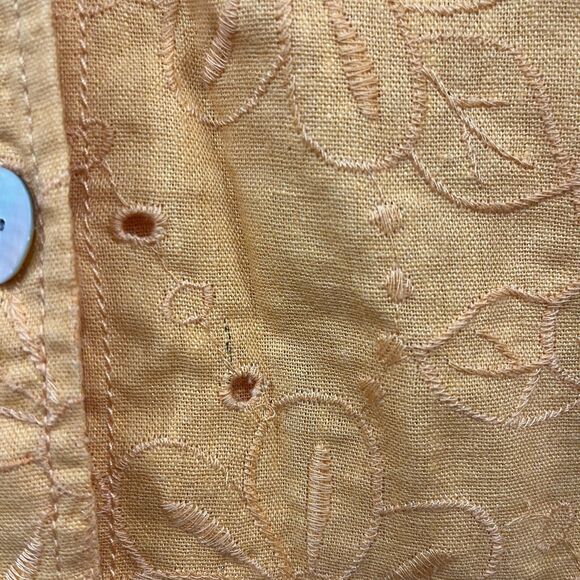 NWT Additions By Chico’s Orange Amici Eyelet Jacket Size 3/ XL Linen Blend - Picture 5 of 7